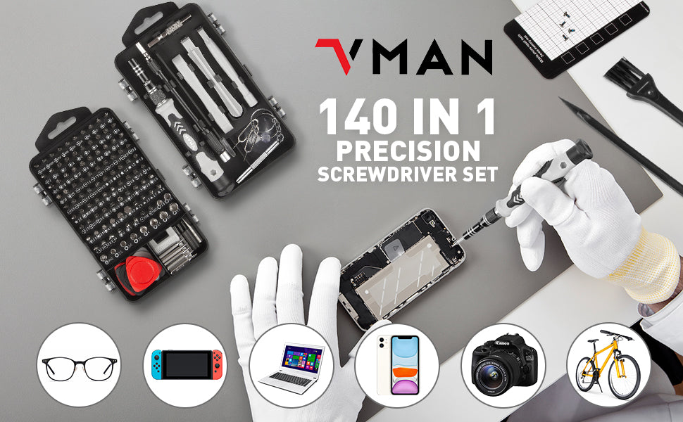 Kit de Destornilladores Magnéticos de Precisión 25/115/135/140 en 1