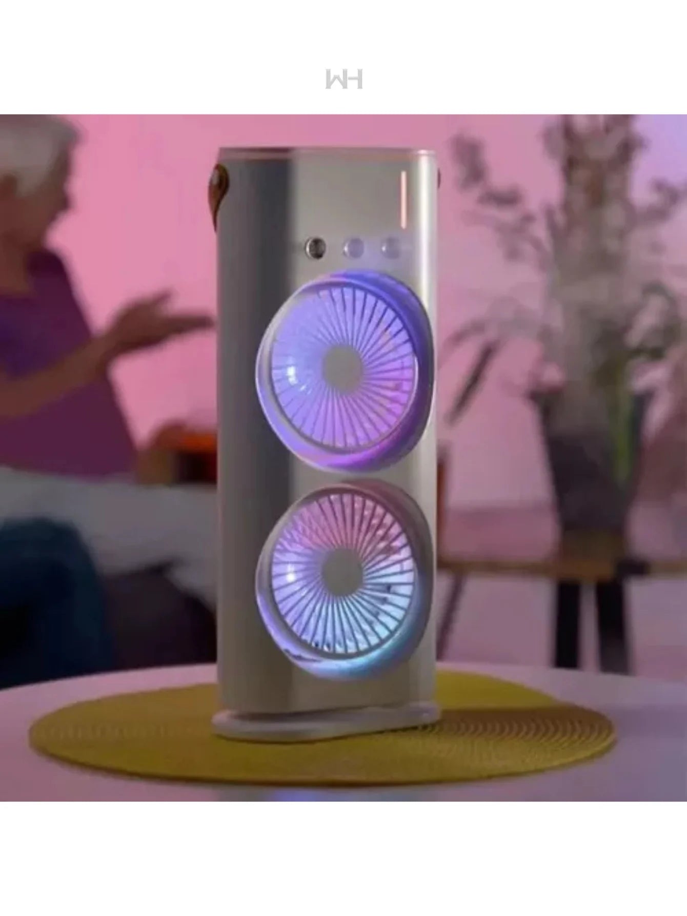 Ventilador De Escritorio Leiej Con Humidificador Luz LED