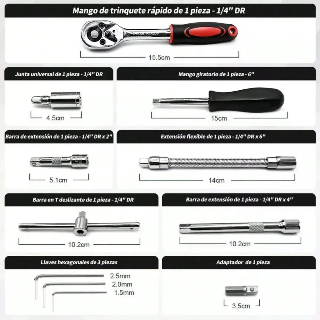 Kit de Herramientas 46 Piezas para Reparación y Hogar