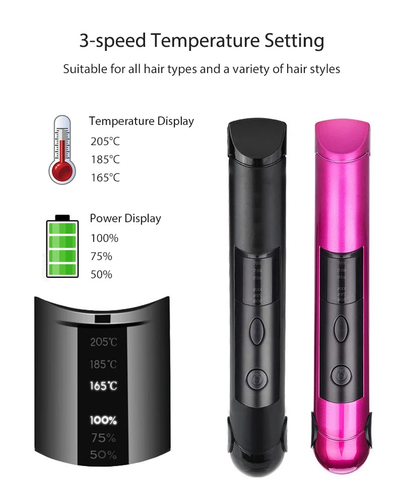 Rizador de pelo profesional recargable por USB 2 en 1