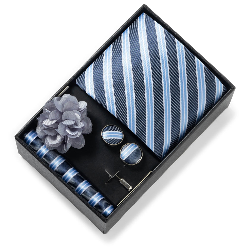 Set de Corbata Dorada de Lujo para Hombre en Caja de Regalo Premium
