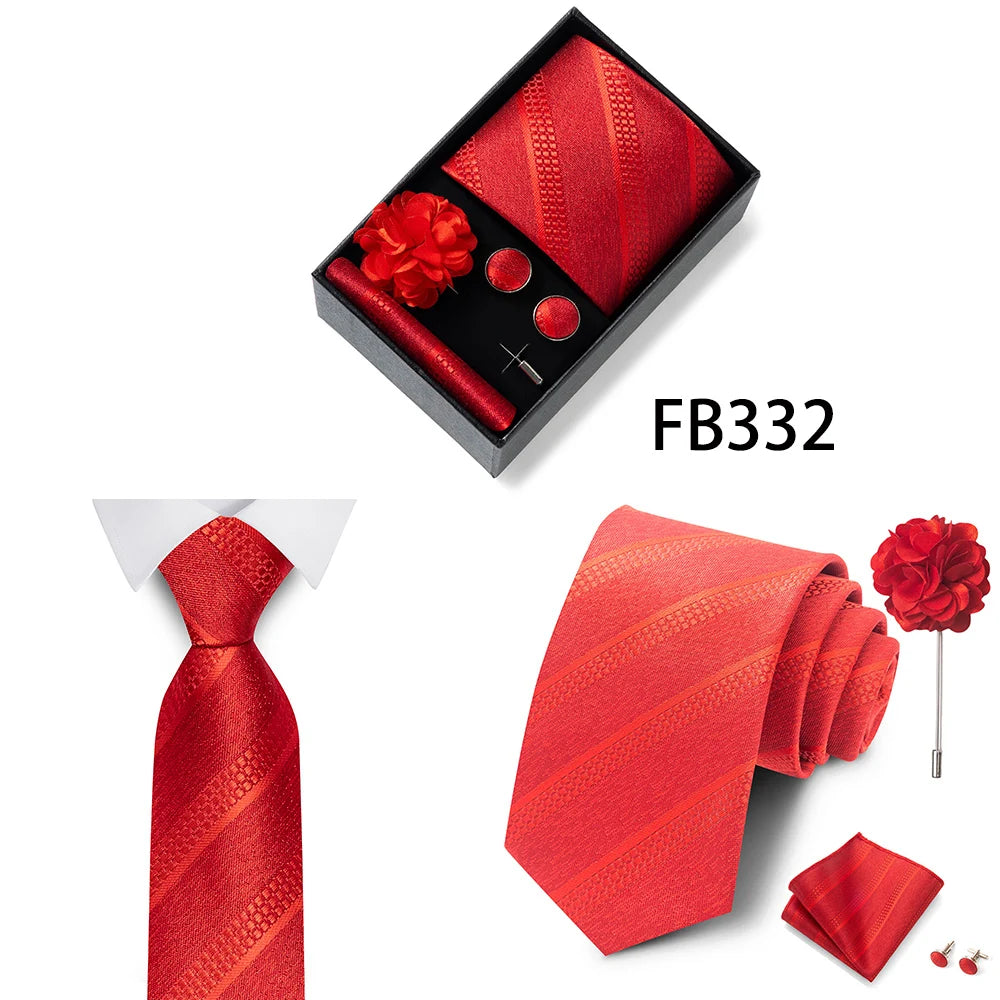 Set de Corbata Dorada de Lujo para Hombre en Caja de Regalo Premium