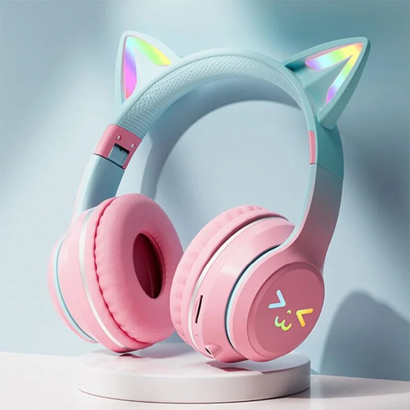 Auriculares Glow para videojuegos de gatito