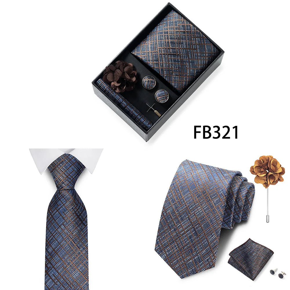 Set de Corbata Dorada de Lujo para Hombre en Caja de Regalo Premium