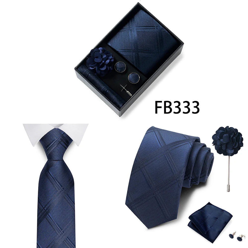 Set de Corbata Dorada de Lujo para Hombre en Caja de Regalo Premium