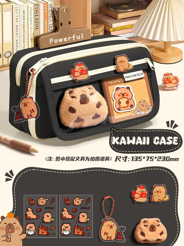 Estuche de Lápices de Tela con Diseño Kawaii,