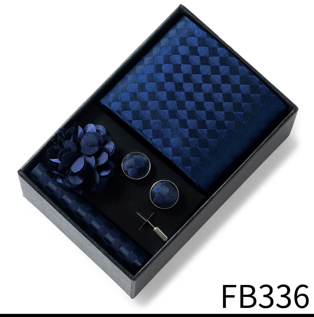 Set de Corbata Dorada de Lujo para Hombre en Caja de Regalo Premium
