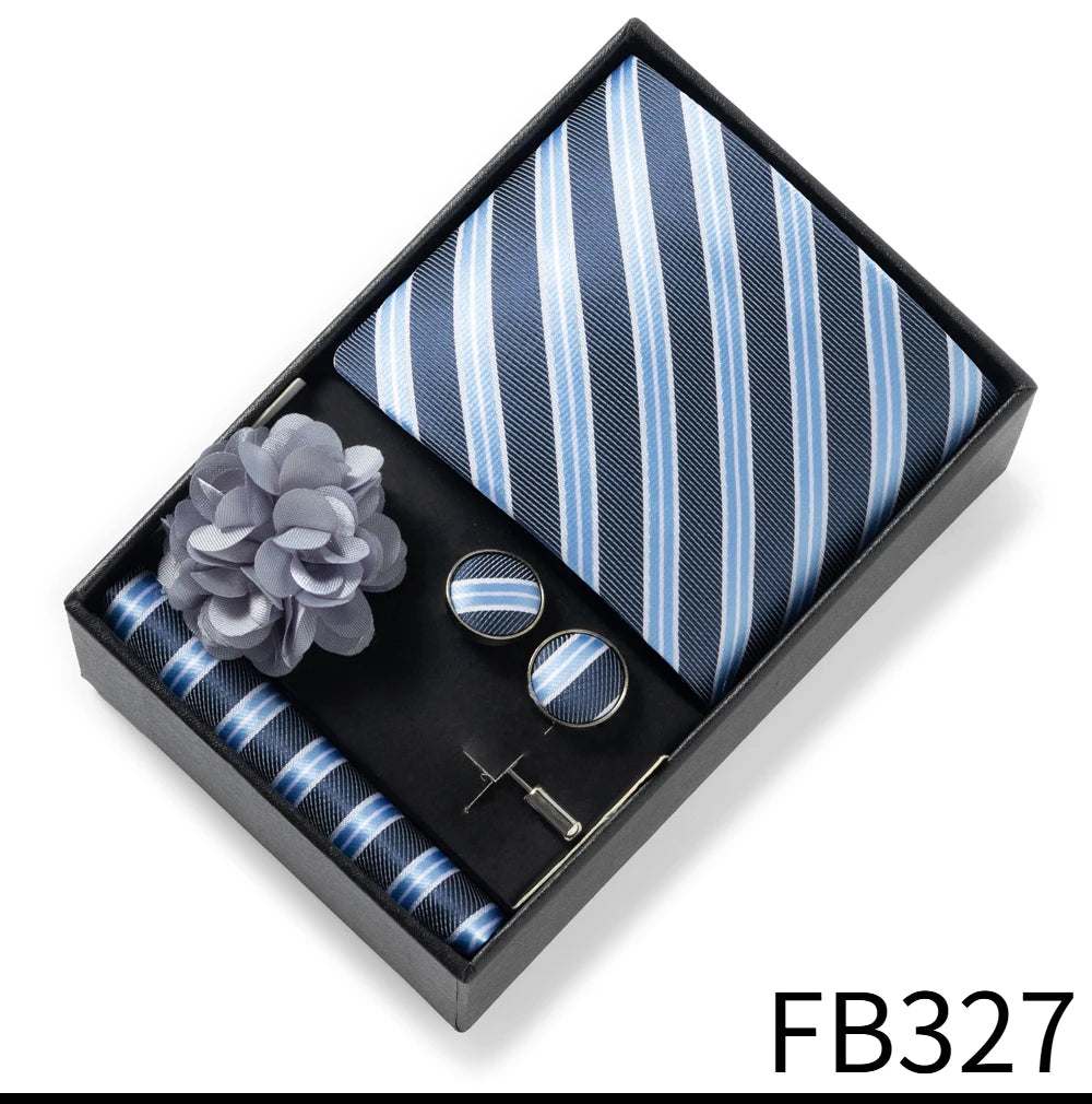 Set de Corbata Dorada de Lujo para Hombre en Caja de Regalo Premium