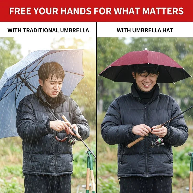 Sombrilla de Cabeza Manos Libres para Sol y Lluvia