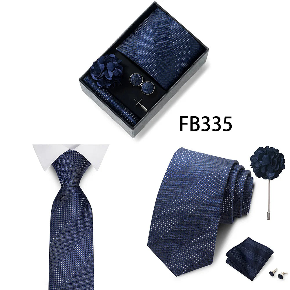 Set de Corbata Dorada de Lujo para Hombre en Caja de Regalo Premium