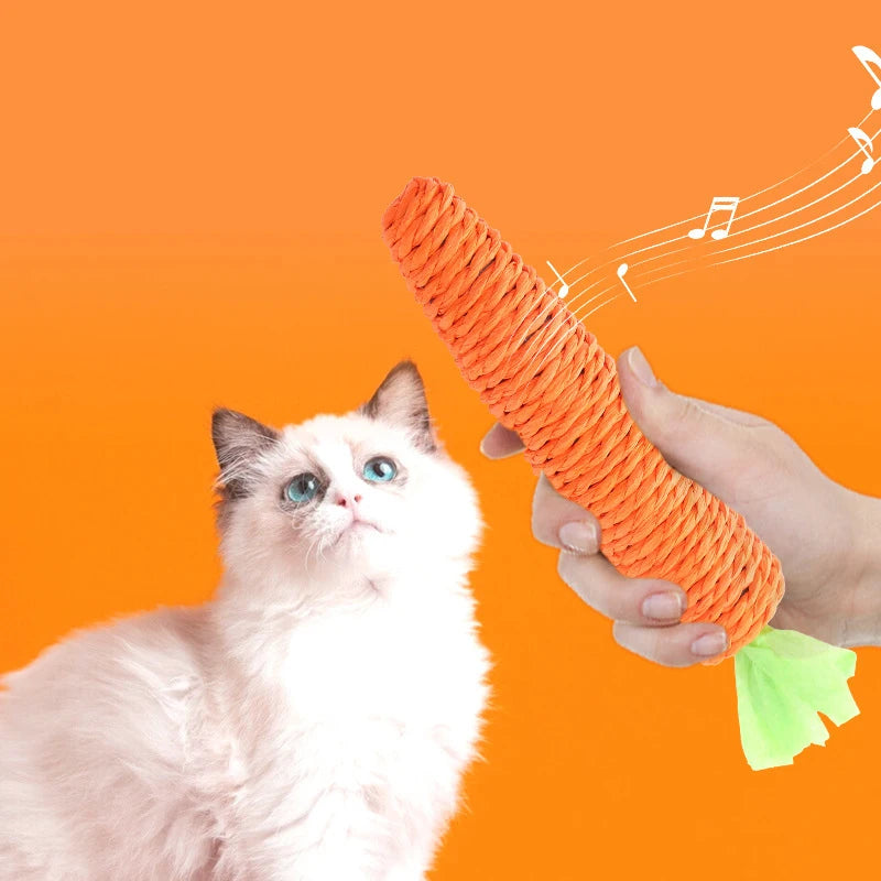 Juguete para gatito de zanahoria