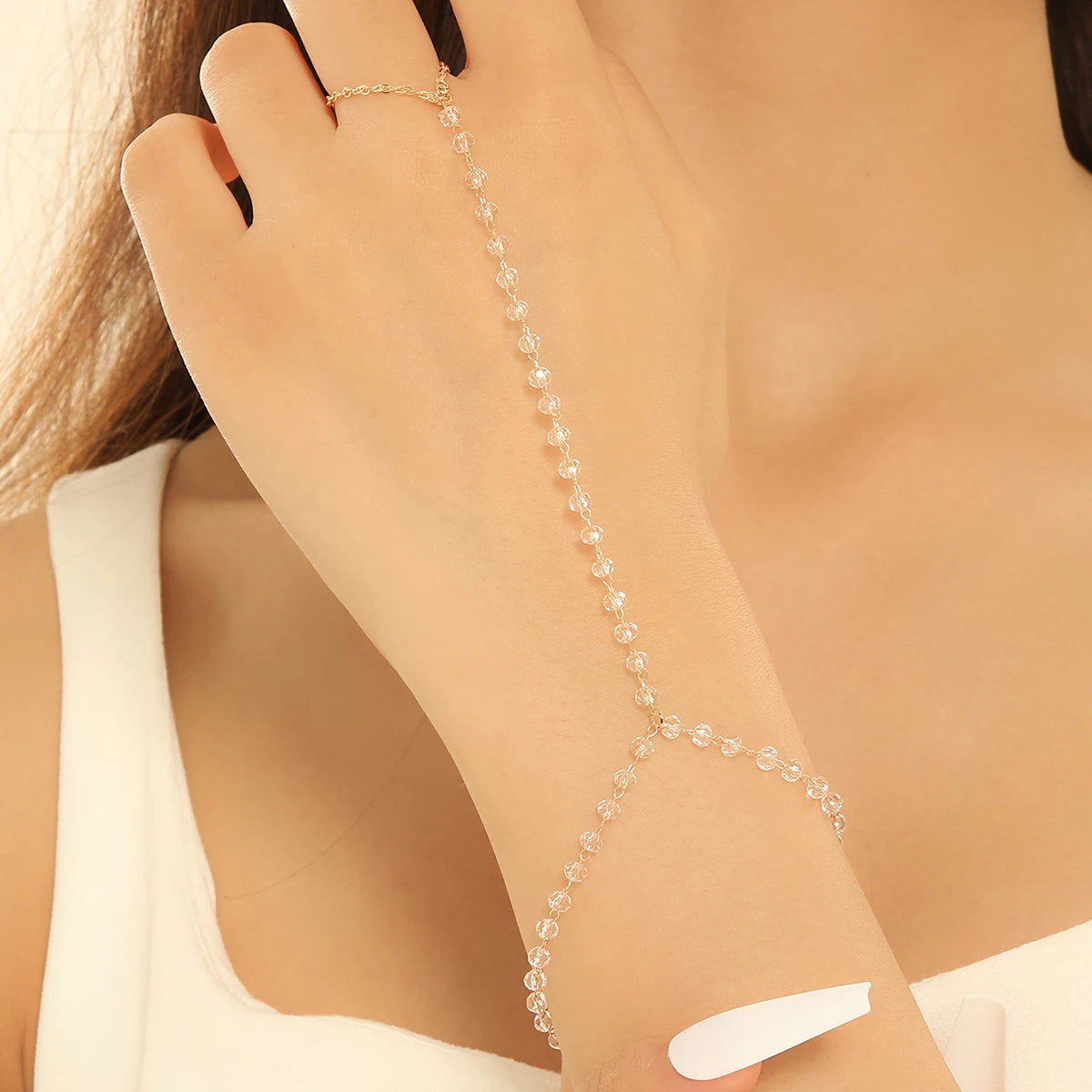 Pulsera Bohemia de Cristal Azul Vintage para Mujer
