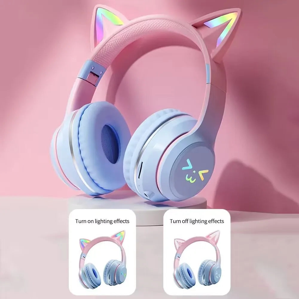 Auriculares Glow para videojuegos de gatito