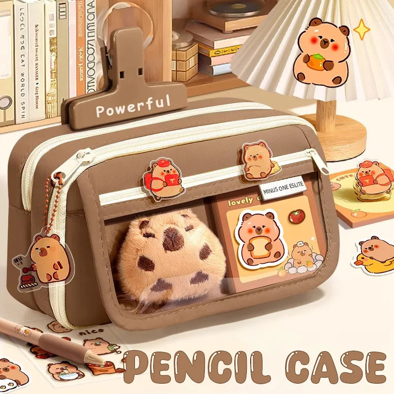 Estuche de Lápices de Tela con Diseño Kawaii,