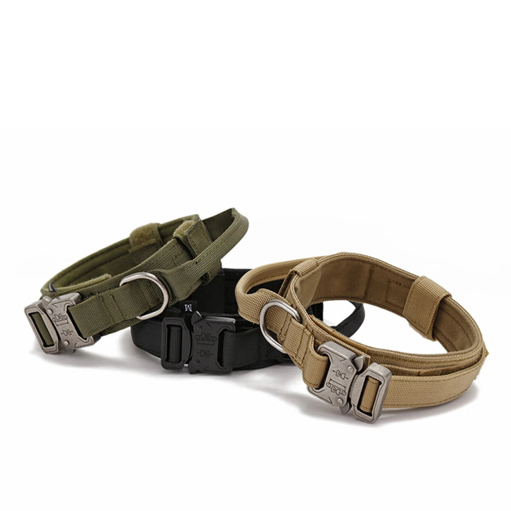 Collar y Correa Táctica Reflectante para Perros Grandes
