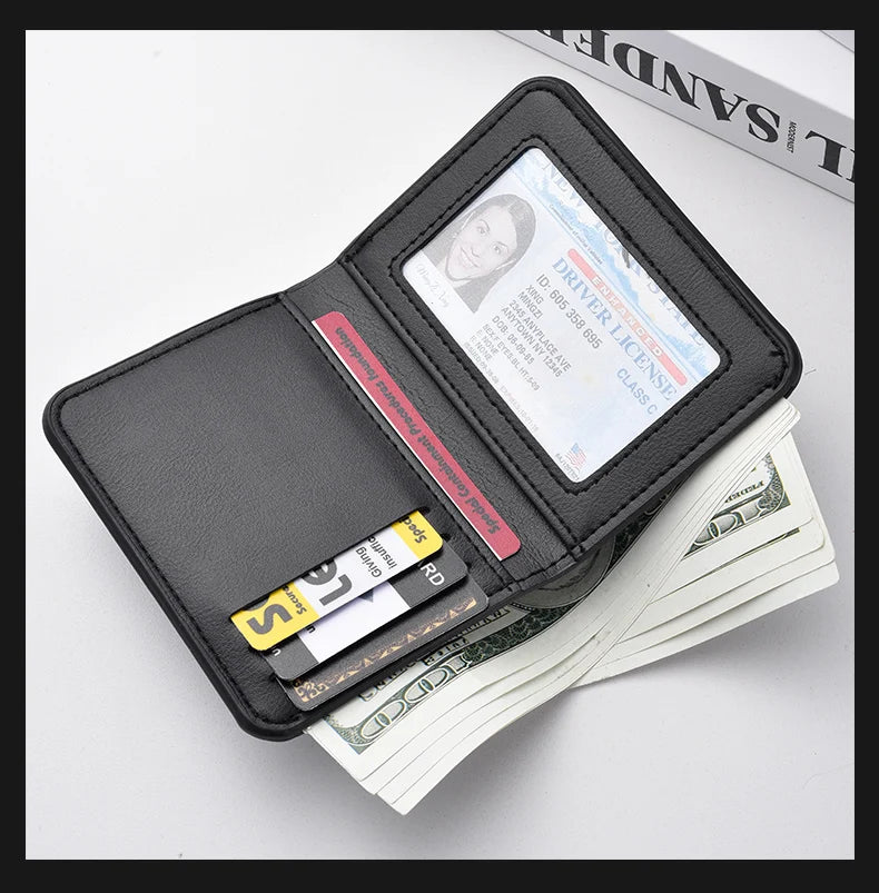 Mini billetera ultra fina de cuero, suave para tarjetas de crédito