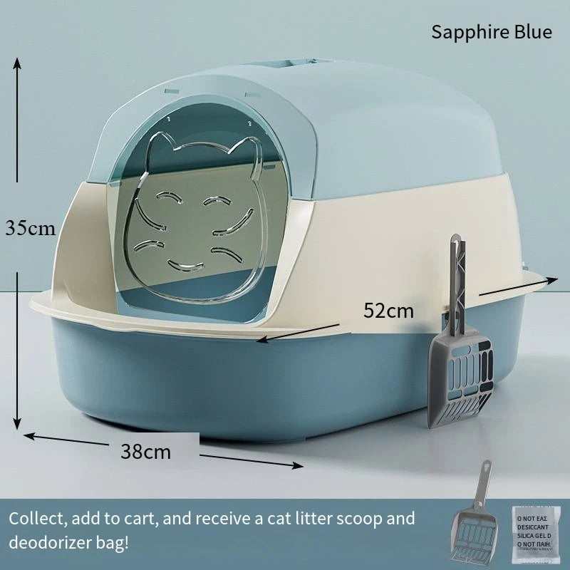 Caja de arena para gatos totalmente cerrada