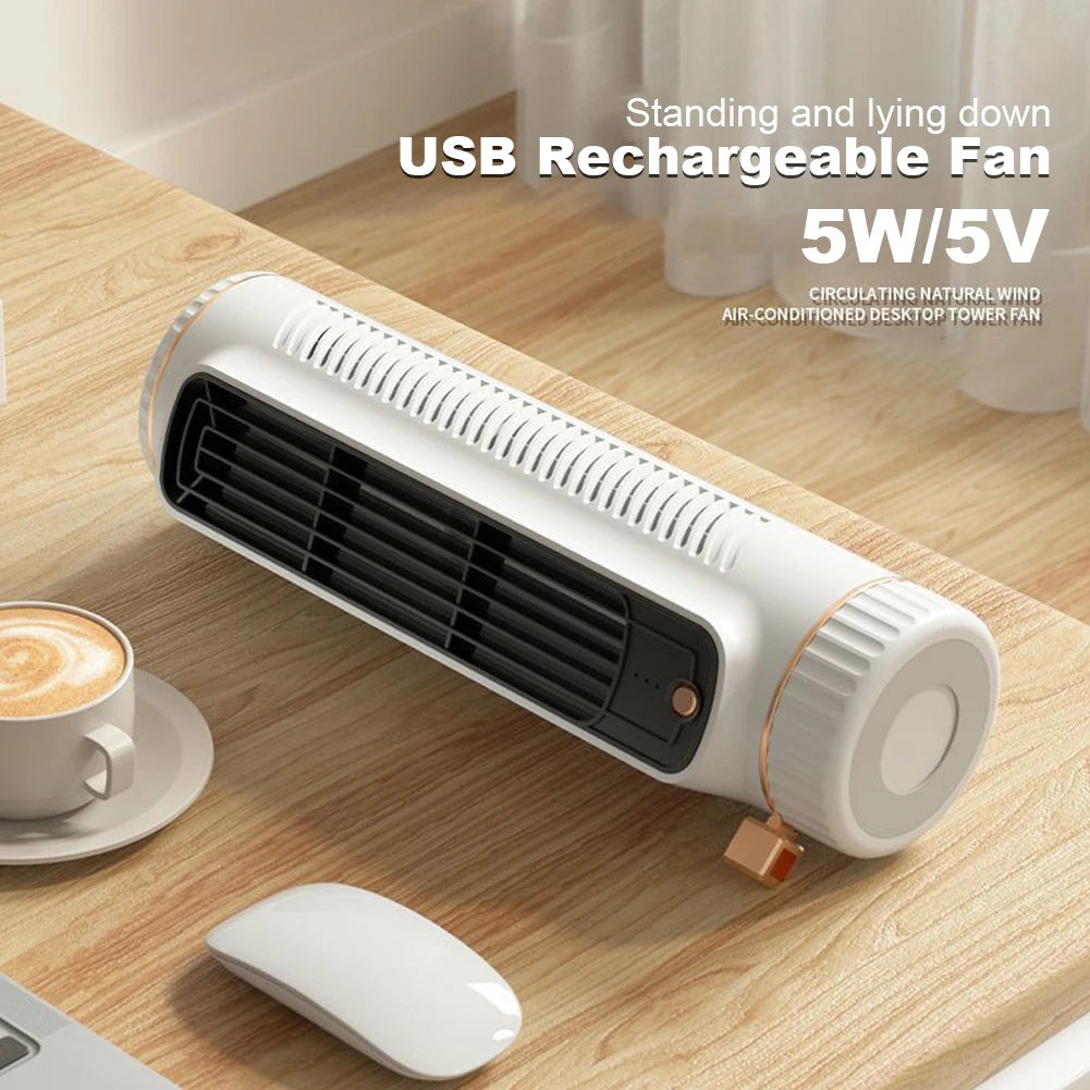 Ventilador de torre de 5W, aire acondicionado portátil con carga USB