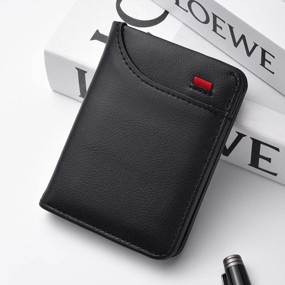 Mini billetera ultra fina de cuero, suave para tarjetas de crédito