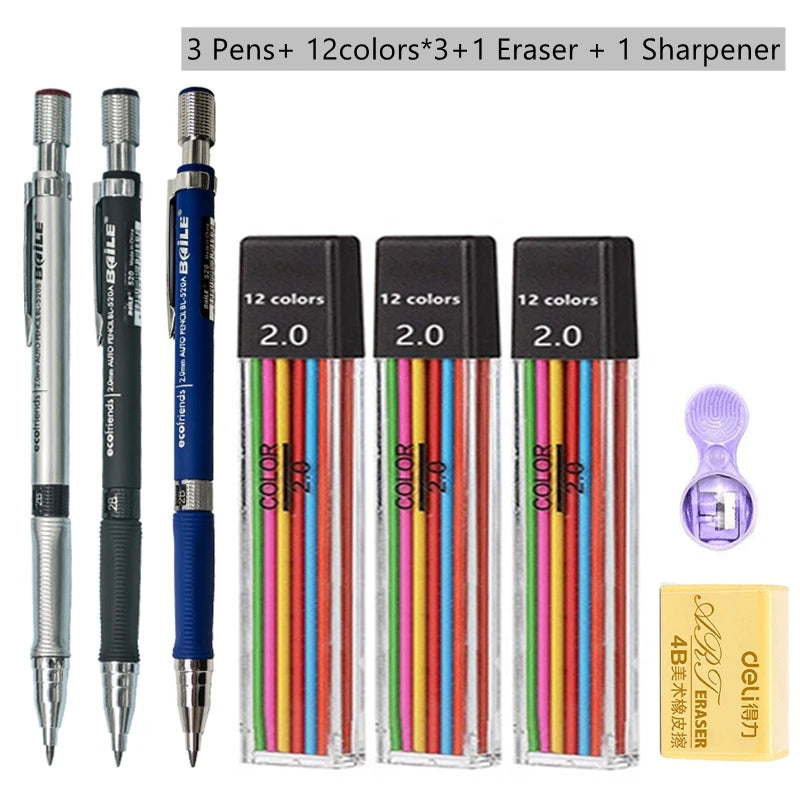 Lápiz Mecánico 2.0 mm con Recarga 2B