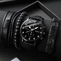 Set de Relojes para Hombre con Pulseras Vintage de Piel 4/5 Piezas