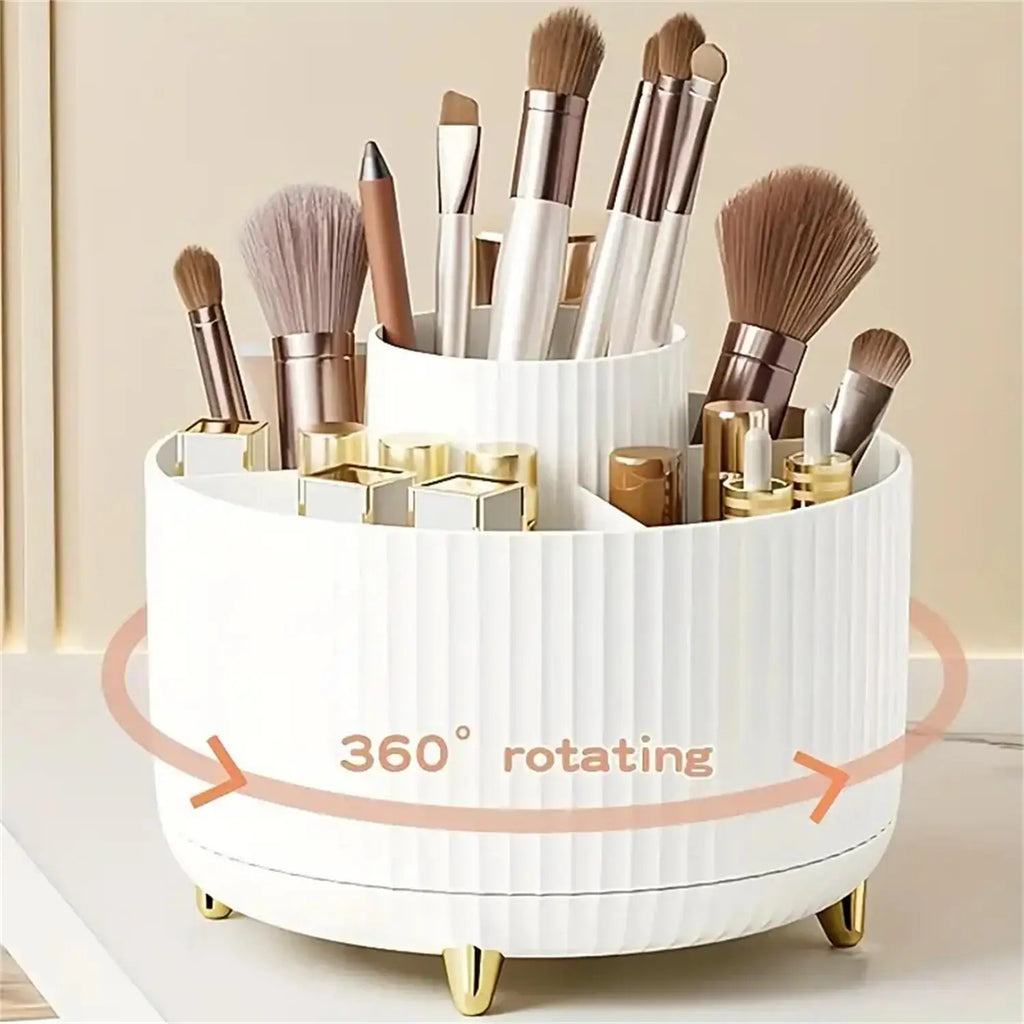 Organizador de maquillaje giratorio y almacenamiento de cosméticos