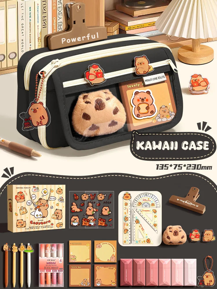 Estuche de Lápices de Tela con Diseño Kawaii,