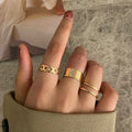 Conjunto de anillos de cristal de Color plateado para mujer