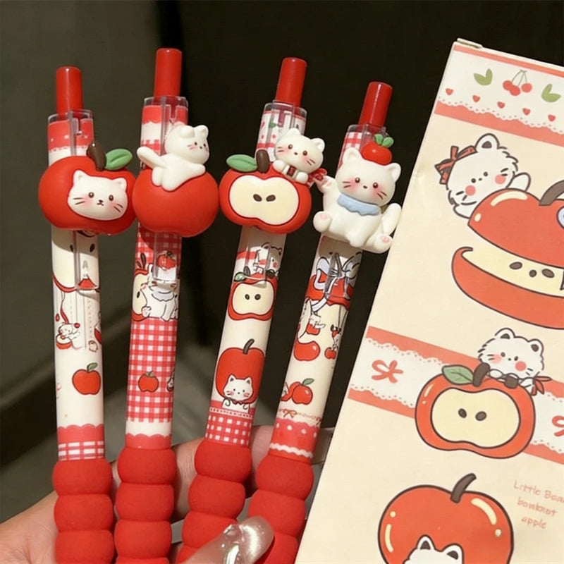 Bolígrafo de Gel Kawaii Apple Cat