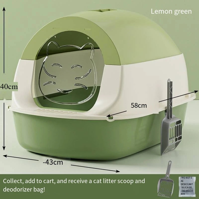 Caja de arena para gatos totalmente cerrada