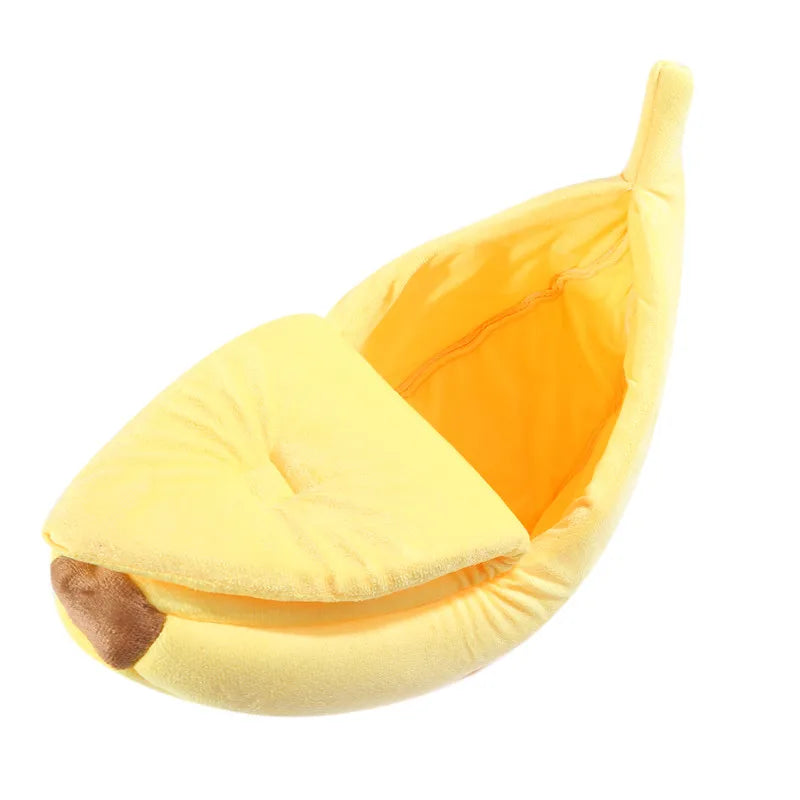 Cama para gatos con forma de plátano