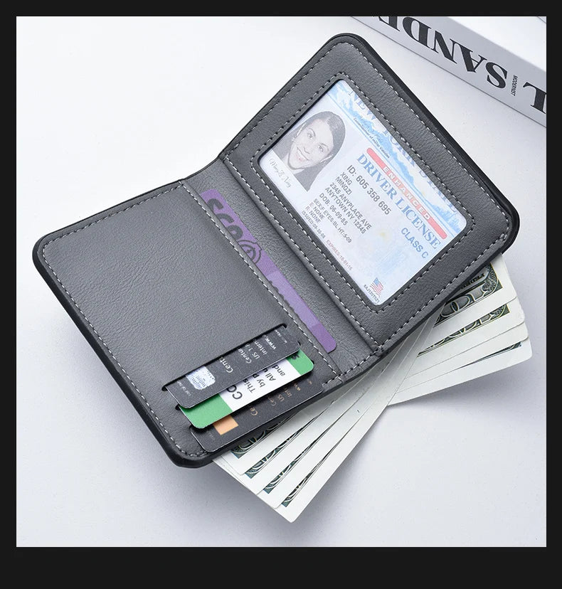 Mini billetera ultra fina de cuero, suave para tarjetas de crédito