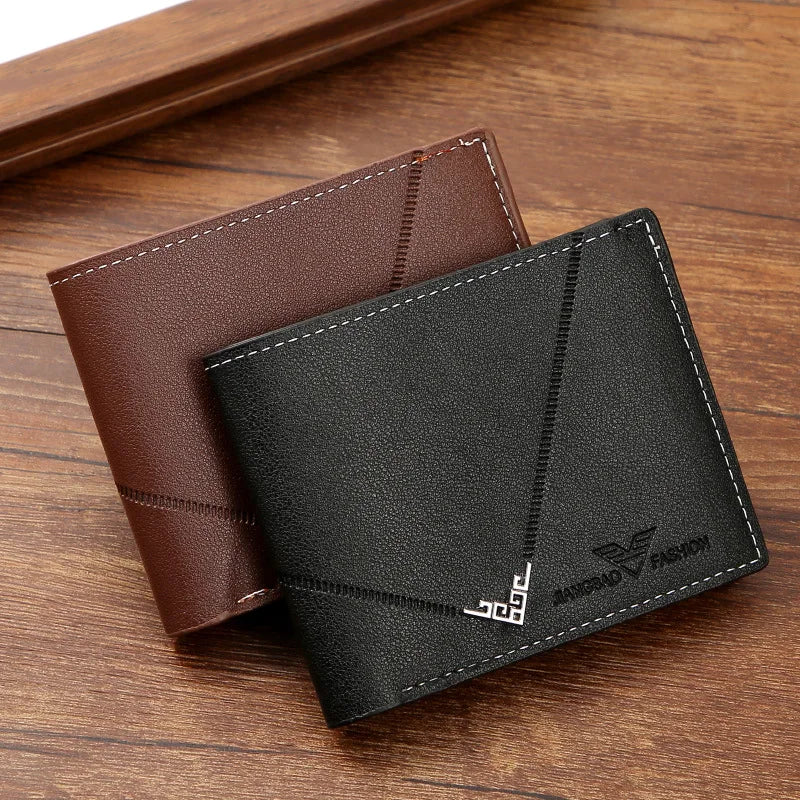 Clip de tarjeta de cuero con textura Lychee para hombre