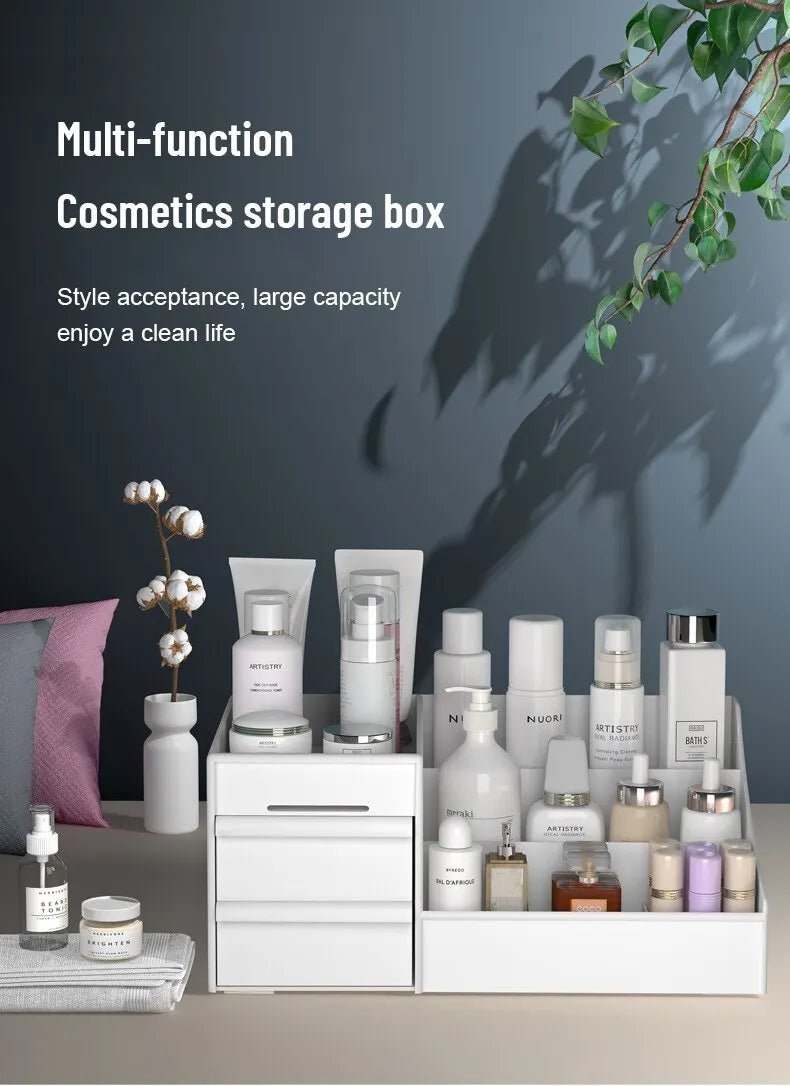 Organizador de Maquillaje con Cajón Blanco