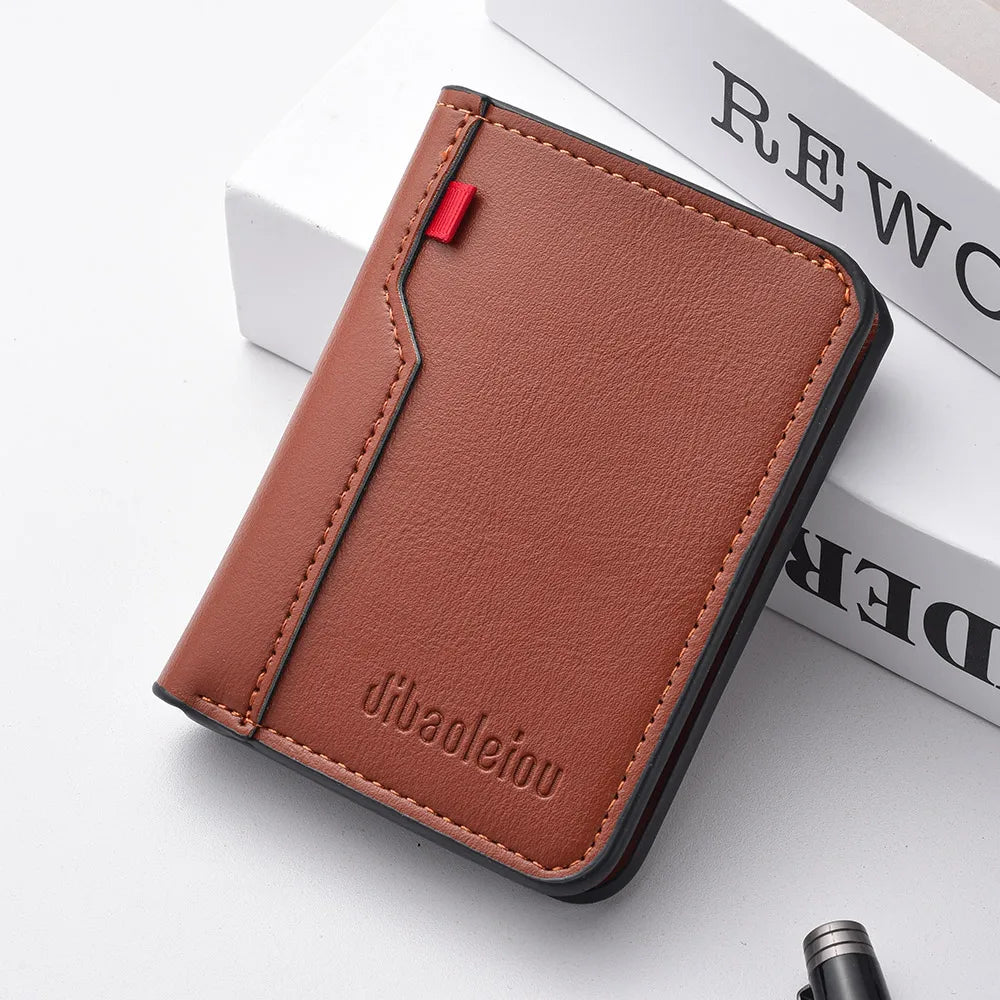 Mini billetera ultra fina de cuero, suave para tarjetas de crédito