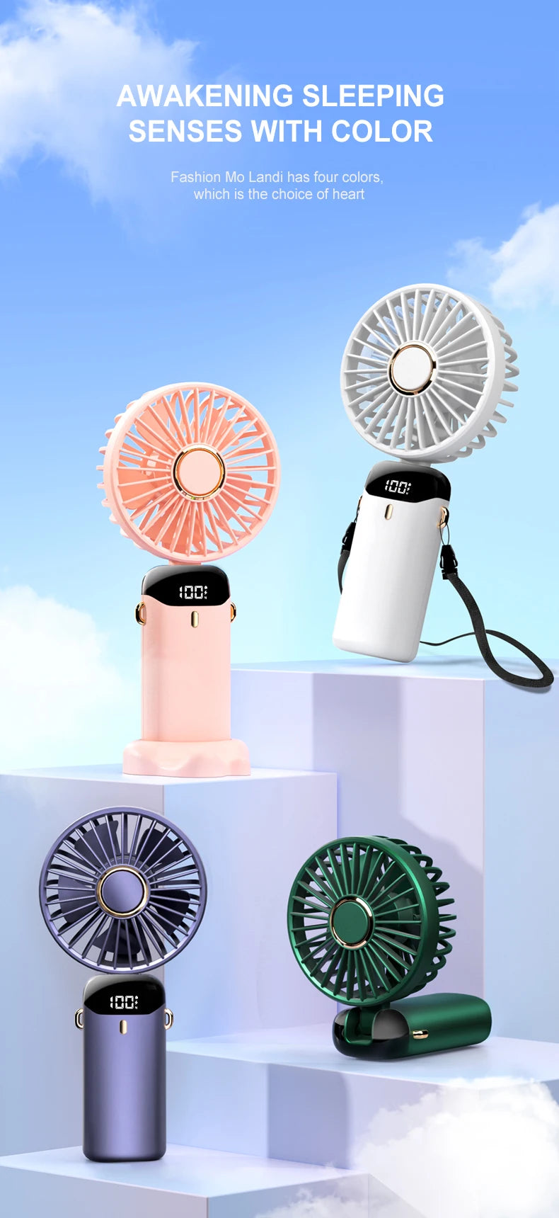 Mini ventilador de mano USB Ventilador portátil plegable
