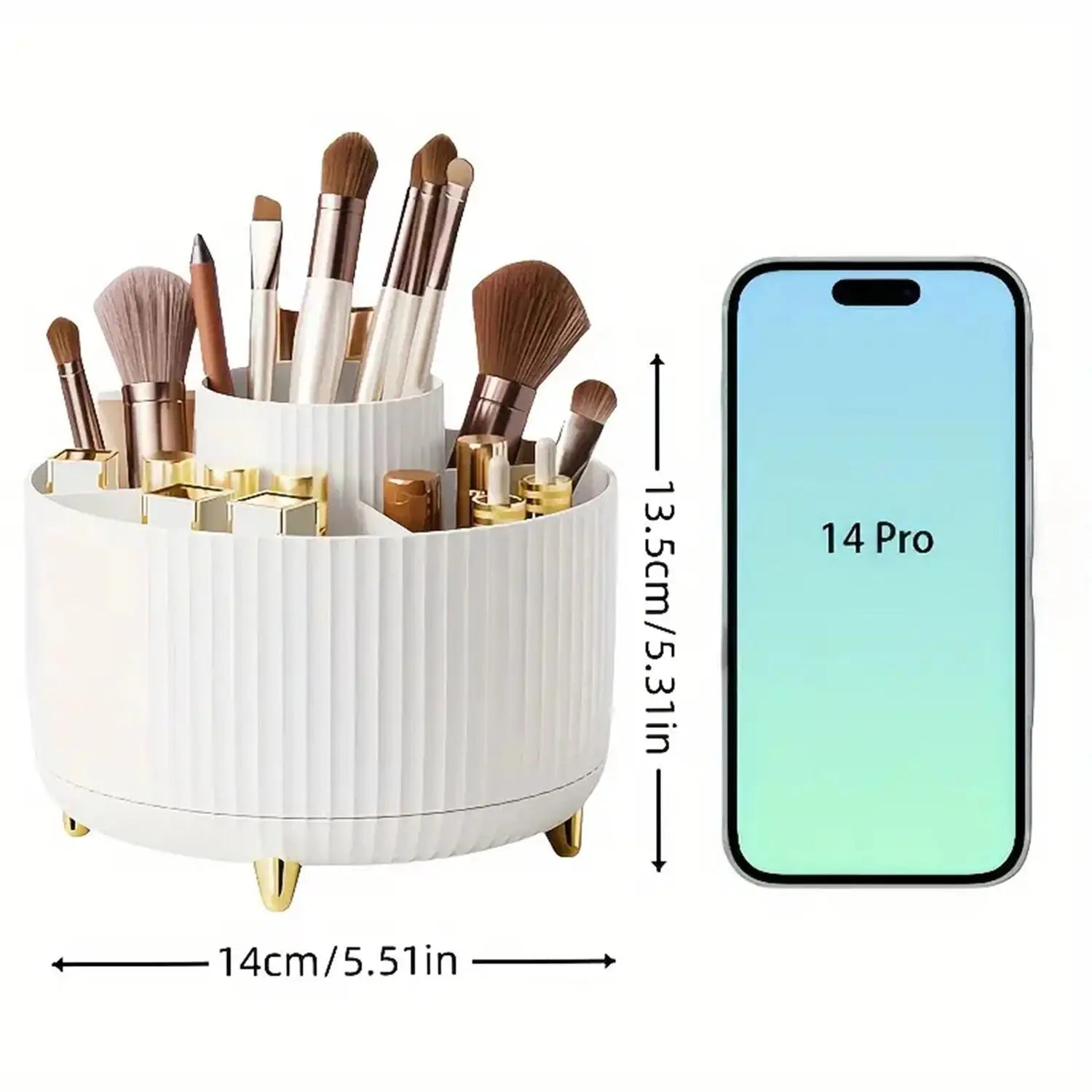 Organizador de maquillaje giratorio y almacenamiento de cosméticos