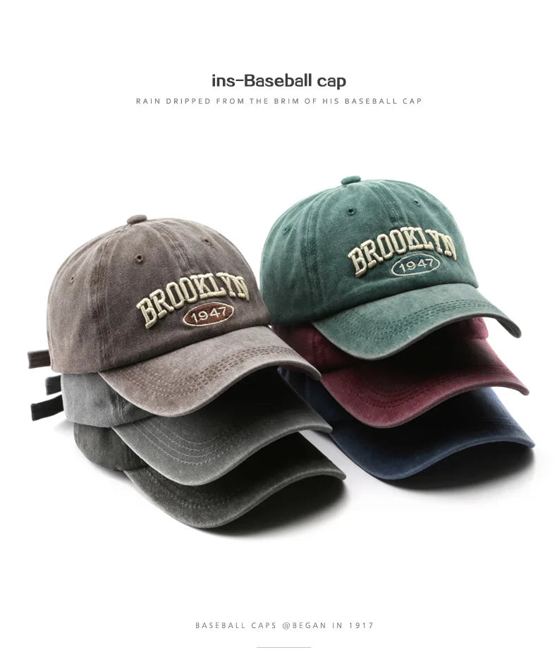 Gorras de béisbol Retro brooklyn Bordado de letras