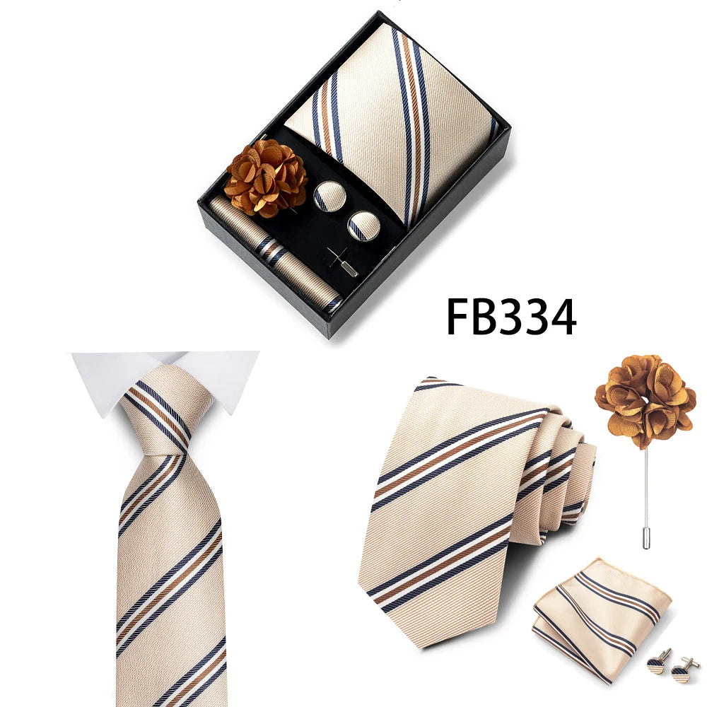 Set de Corbata Dorada de Lujo para Hombre en Caja de Regalo Premium