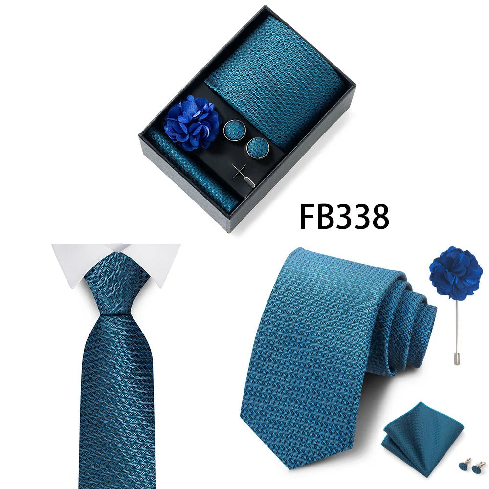 Set de Corbata Dorada de Lujo para Hombre en Caja de Regalo Premium