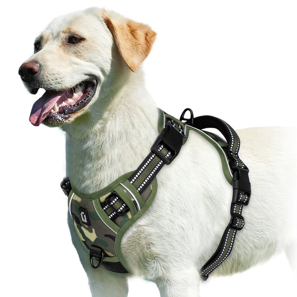 Arnés sin tirones para perro y chaleco acolchado suave ajustable