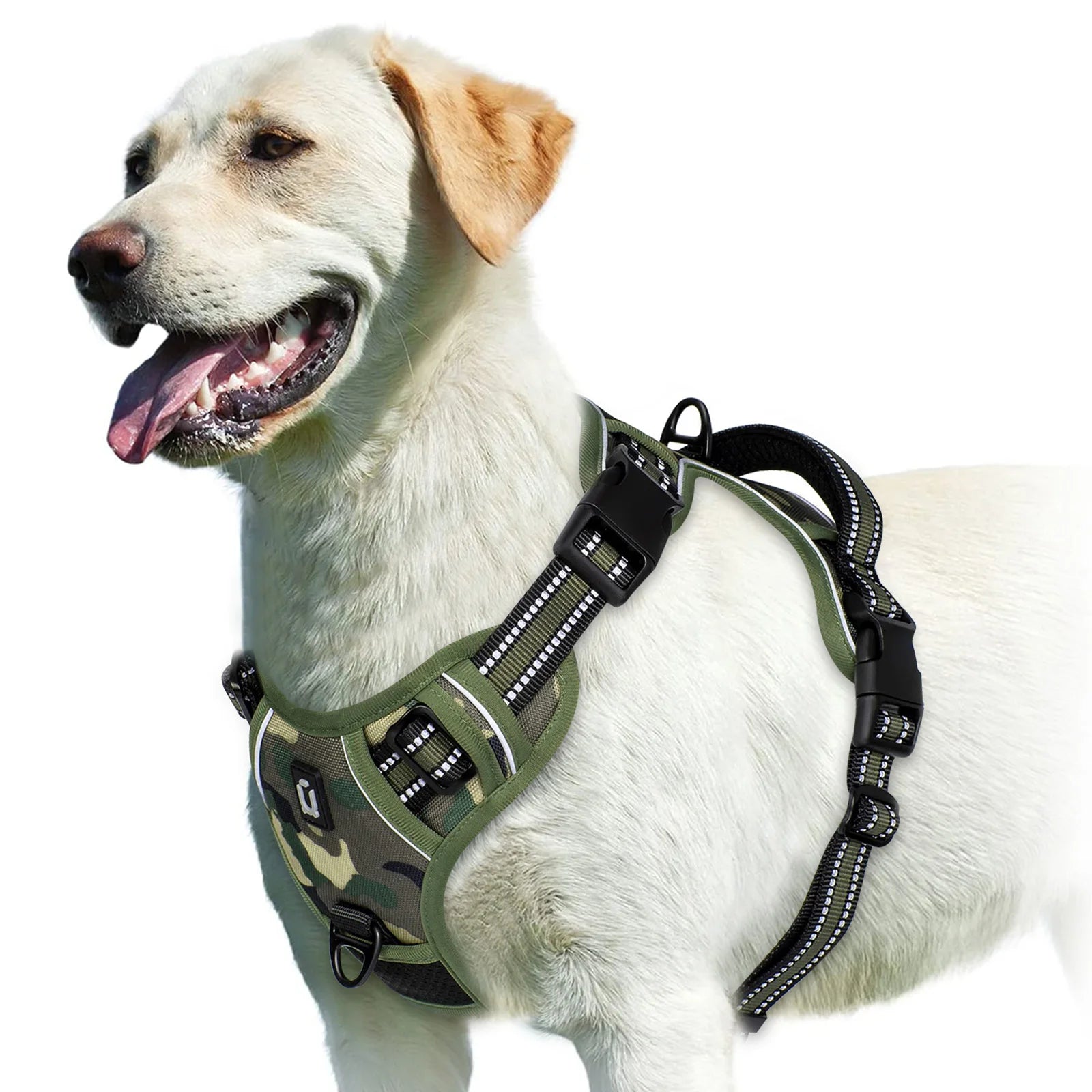 Arnés sin tirones para perro y chaleco acolchado suave ajustable