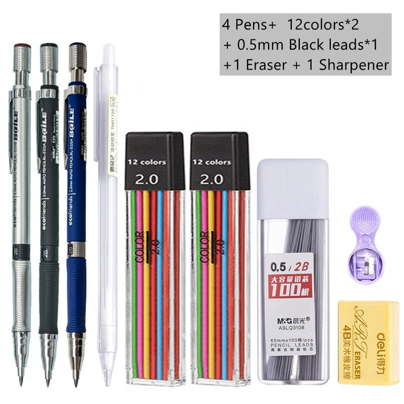 Lápiz Mecánico 2.0 mm con Recarga 2B