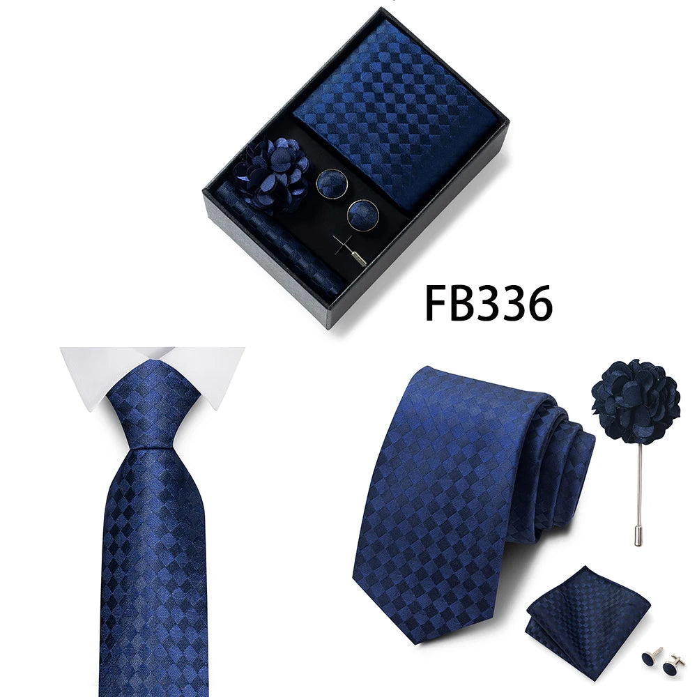 Set de Corbata Dorada de Lujo para Hombre en Caja de Regalo Premium