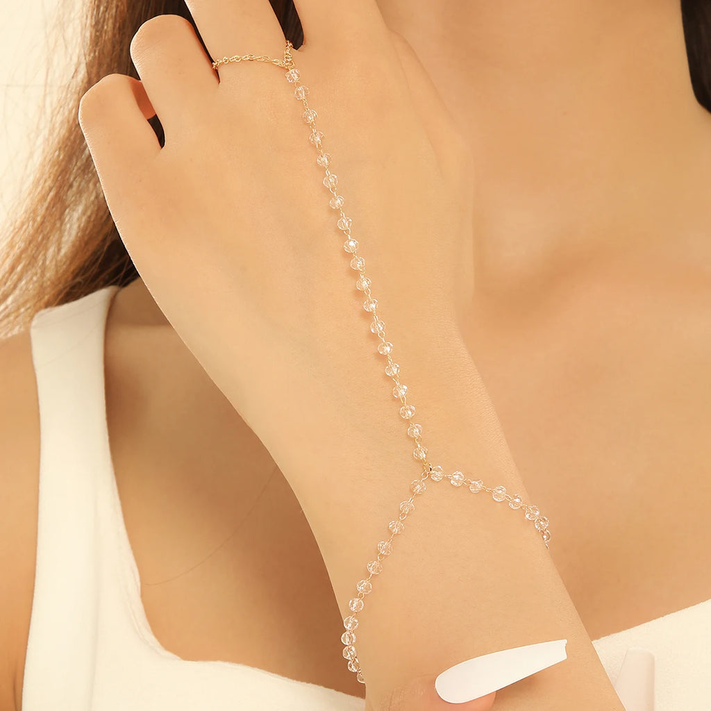 Pulsera Bohemia de Cristal Azul Vintage para Mujer