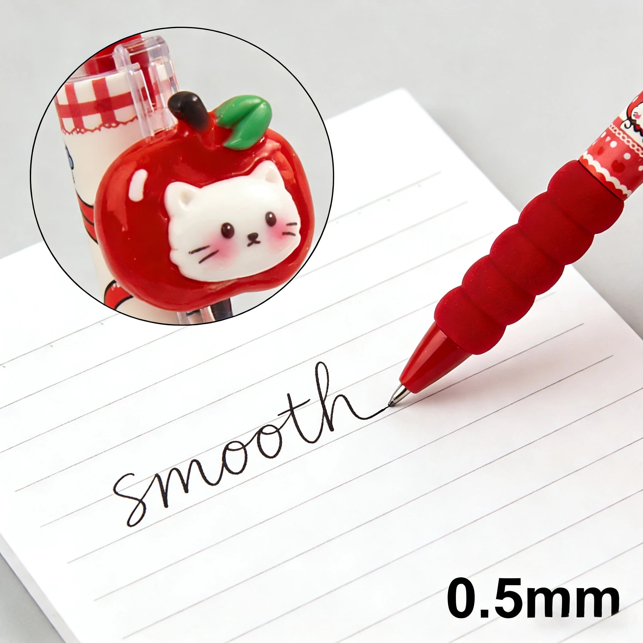 Bolígrafo de Gel Kawaii Apple Cat
