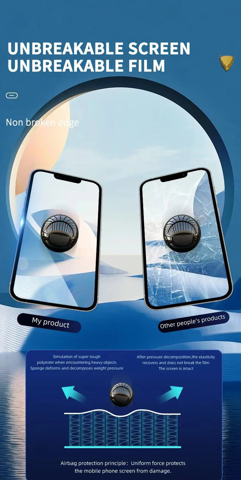 Armadura dorada vidrio templado para Samsung