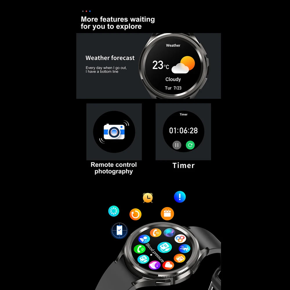 Smartwatch Deportivo 2025 para Hombre con Pantalla AMOLED e IP68