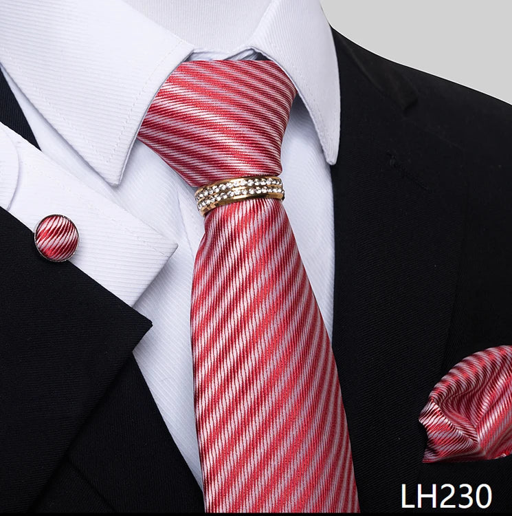 Set de Corbata Azul de Lujo para Hombre con Pañuelo y Mancuernillas