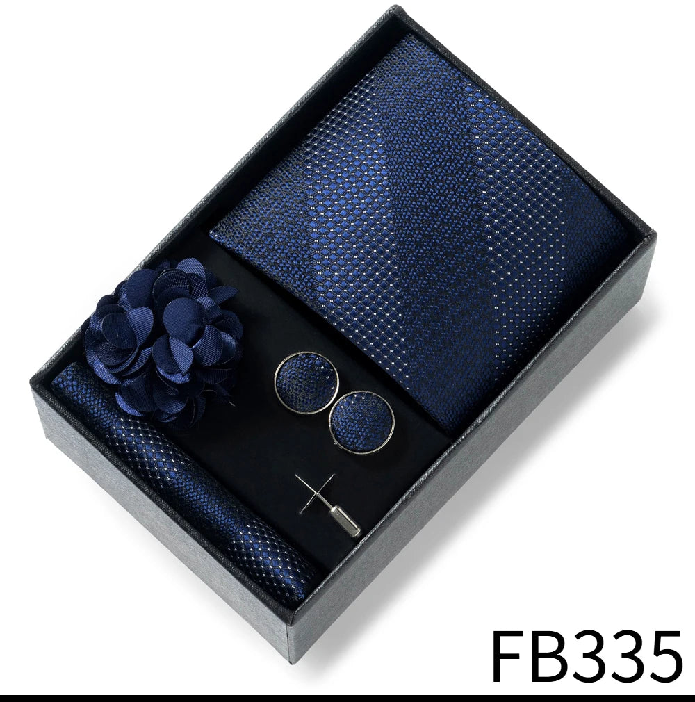 Set de Corbata Dorada de Lujo para Hombre en Caja de Regalo Premium